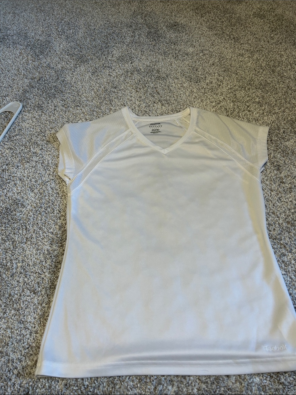 Reebok White V-Neck Performance Tee